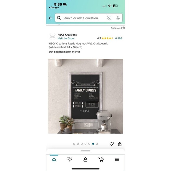 HBCY Creations Rustic Magnetic Wall Chalkboards (Whitewashed, 24 x 36 Inch) - Picture 5 of 6